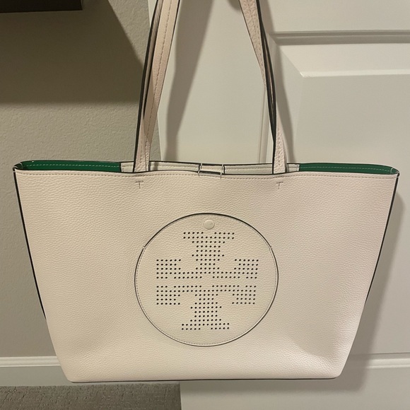 Tory Burch Perforated Logo Tote - Picture 1 of 9